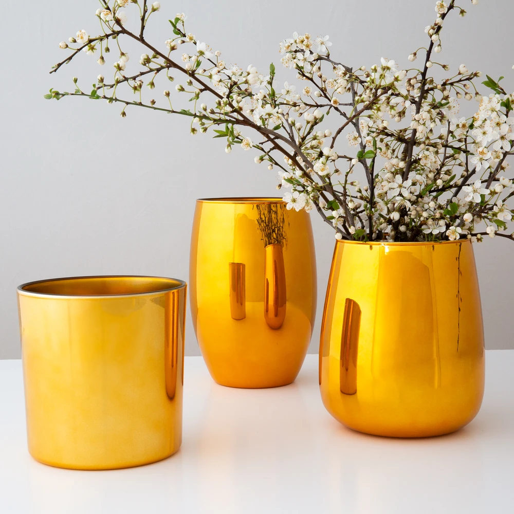 Gold Deco stiklo vaza 20cm AMBITION