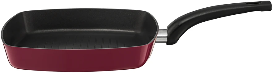 Grilio keptuvė su teflono klasikine danga, 26 cm, bordo spalvos, EMALIA OLKUSZ