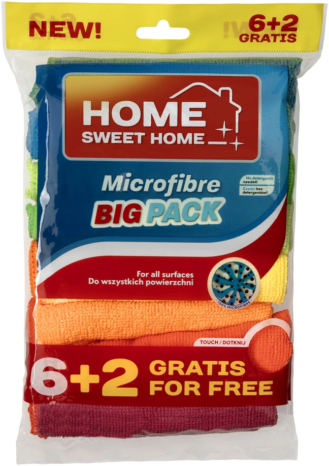 Łucznik Home Sweet Home Universalios mikropluošto šluostės 8 vnt. NAMAI MALTI NAMAI