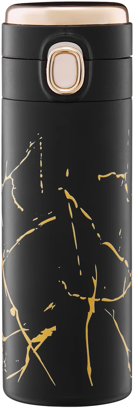 Karališkas marmurinis termo kavos puodelis, 350 ml, juodas, AMBITION