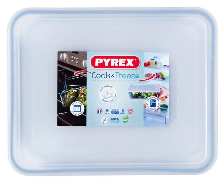 Karščiui atsparus stiklinis indas „PYREX Cook & Freeze“ 36741 | 25x19x8 cm, 2.6 l