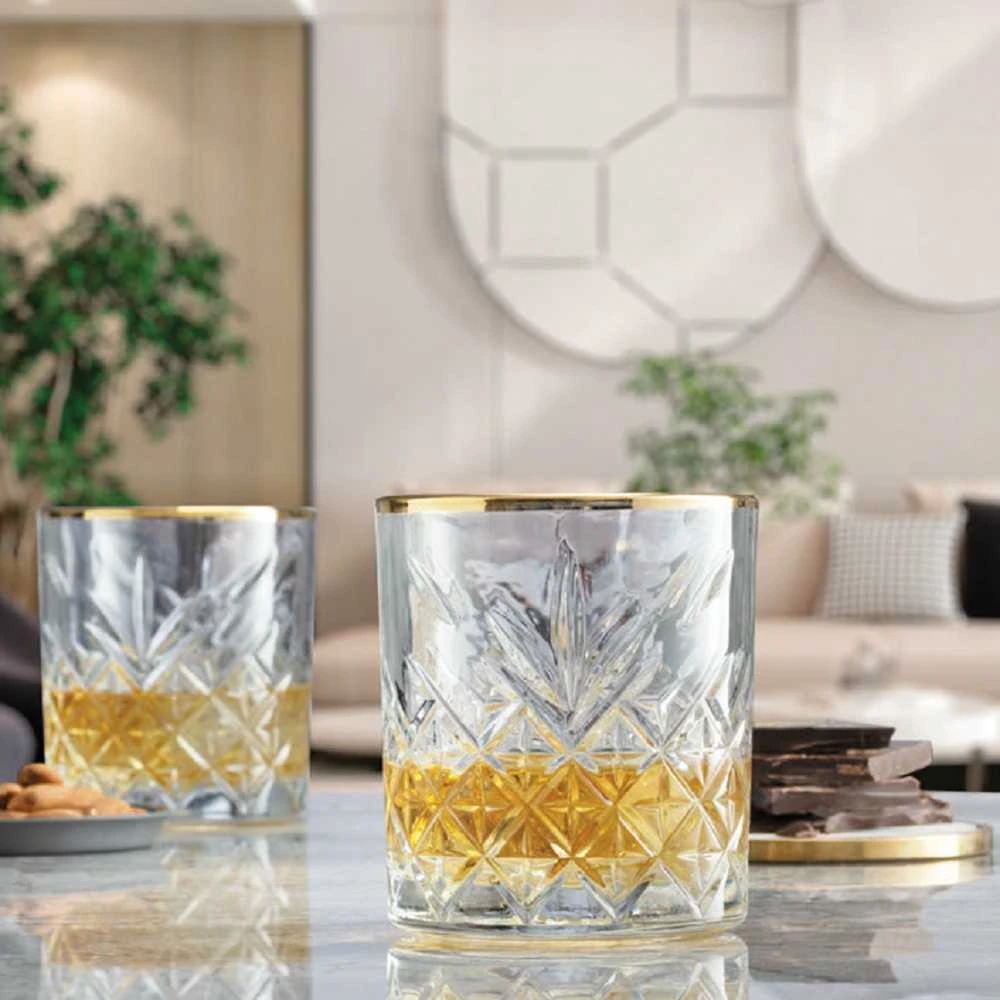 4 Timeless Gold 420 ml PASABAHCE žemų stiklinių rinkinys