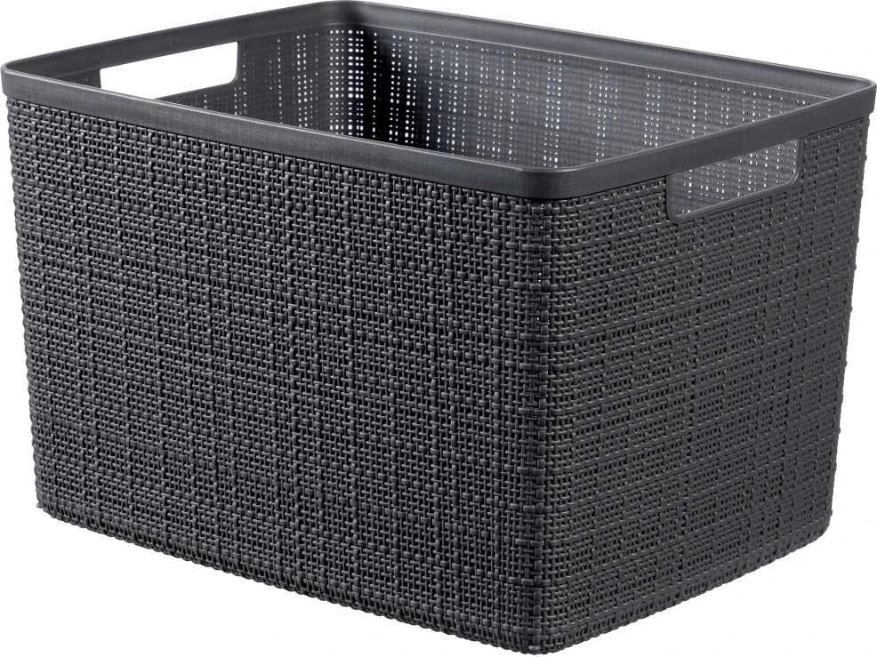 Daiktadėžė CURVER JUTE, 20 l, pilka, 36×28×23 cm