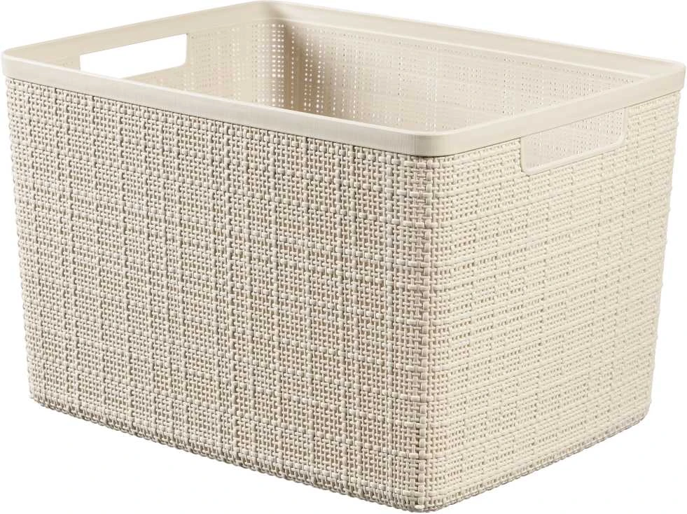 Daiktadėžė CURVER JUTE, 20 l, kreminė, 36×28×23 cm