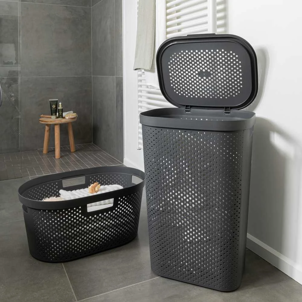 Krepšys Curver Infinity Recycled 60 l tamsiai pilkas skalbinių krepšys