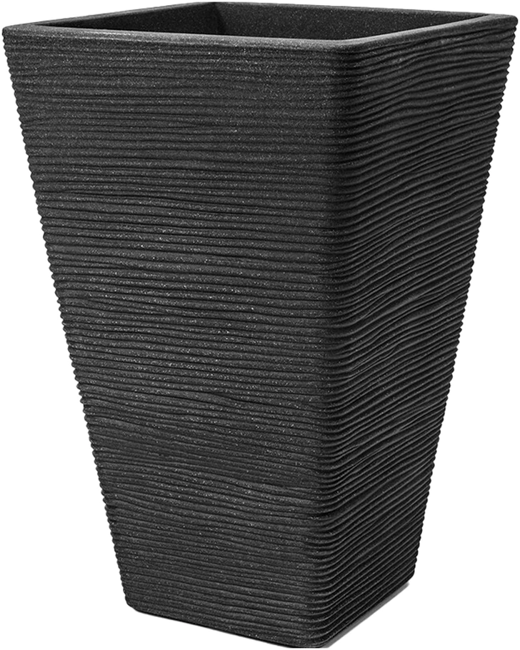 Kvadratinis sodo vazonas 35 x 35 x 55 cm antracitinis PATIO