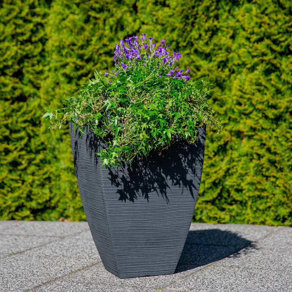 Kvadratinis sodo vazonas 60 cm antracitinis PATIO