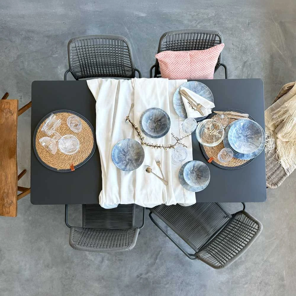 Lauko baldų komplektas Doha antracito spalvos PATIO sodo baldų komplektas