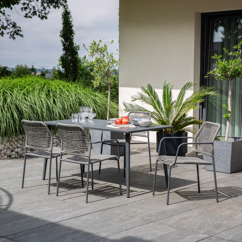 Lauko baldų komplektas Doha antracito spalvos PATIO sodo baldų komplektas
