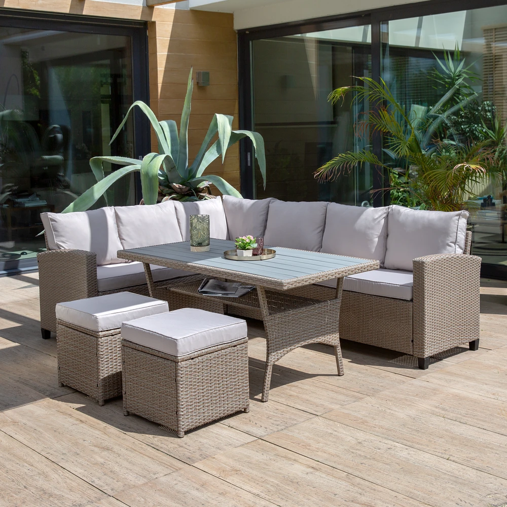 Lauko baldų komplektas Nina cappuccino PATIO technorotango sodo baldų komplektas