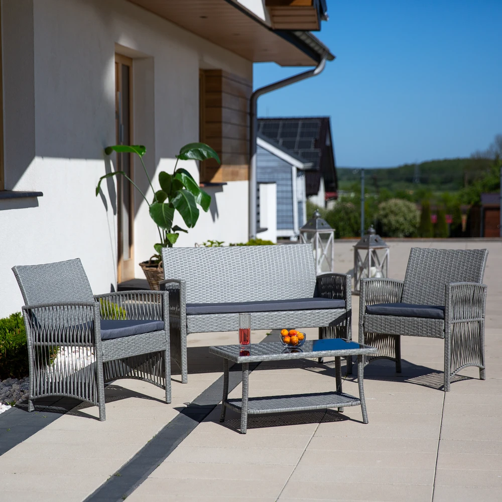 Lauko baldų komplektas Pola technorotang sodo baldų komplektas, uosio PATIO