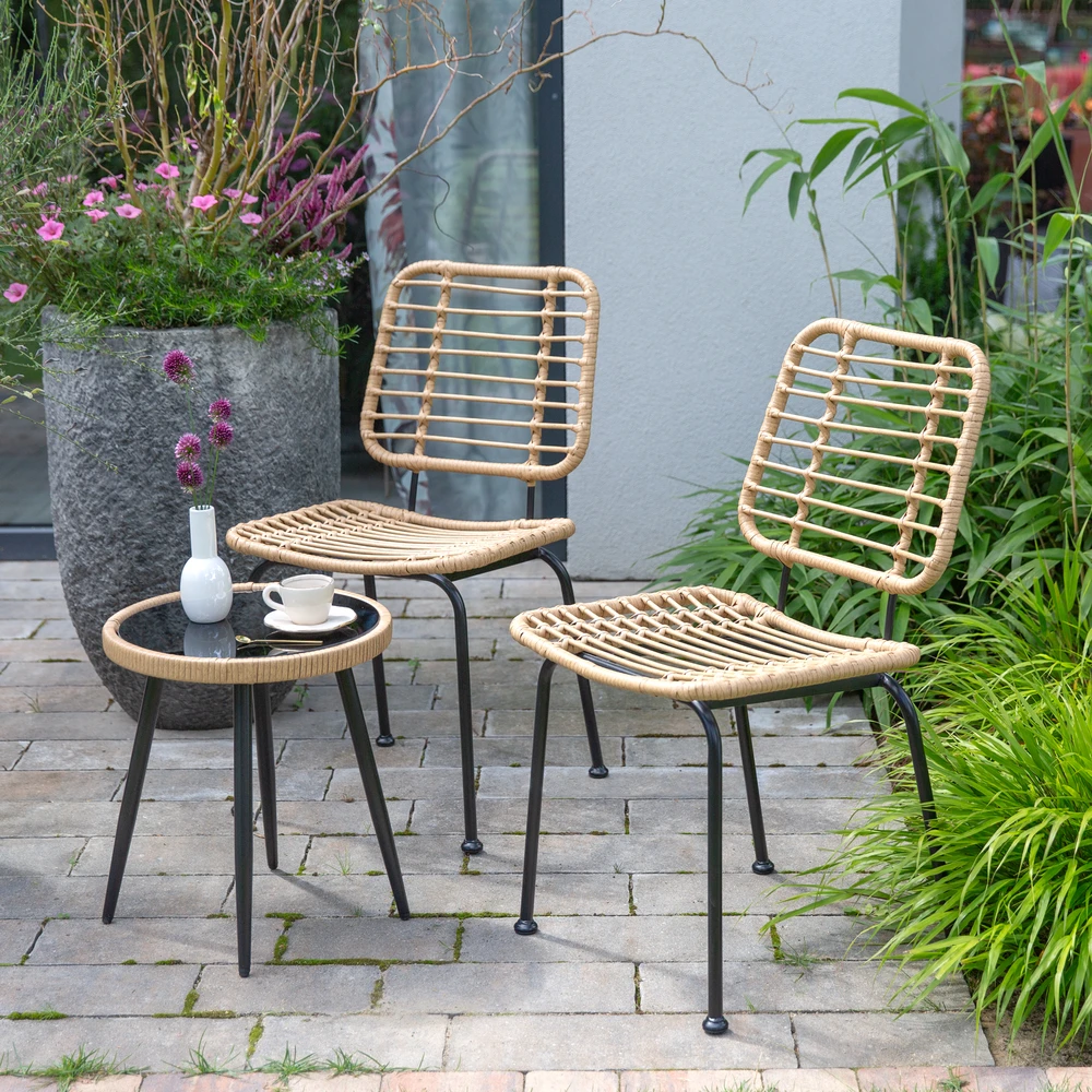 Lauko baldų komplektas Smėlio spalvos technorotango sodo baldų komplektas Joel PATIO