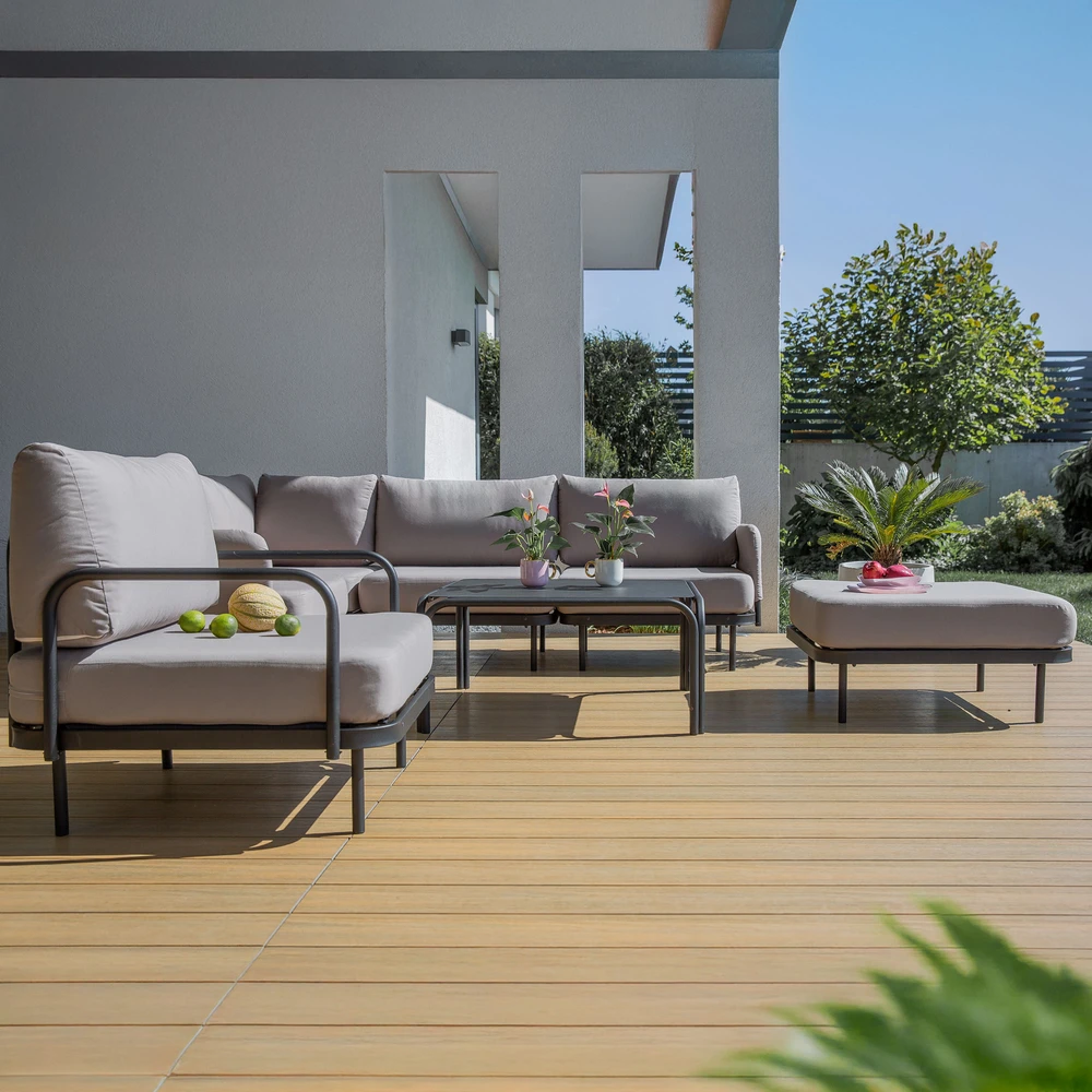 Lauko baldų komplektas Sodo baldų komplektas 6 asmenims Pyrite D042-04DW PATIO