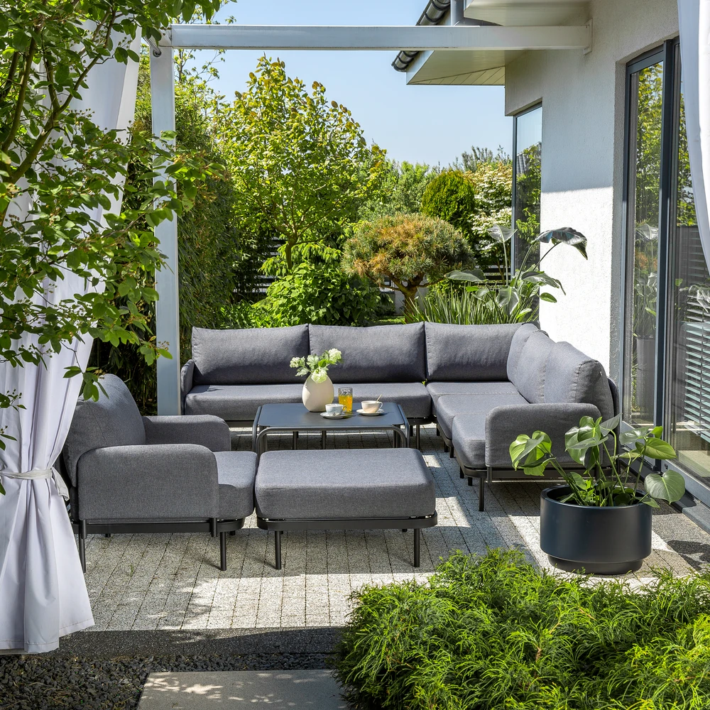 Lauko baldų komplektas Sodo baldų komplektas 7 asmenims Pyrite D060-16EW PATIO