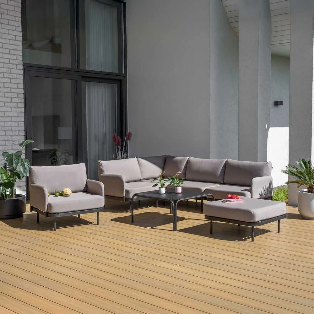 Lauko baldų komplektas Sodo baldų komplektas 6 asmenims Pyrite D042-04DW PATIO