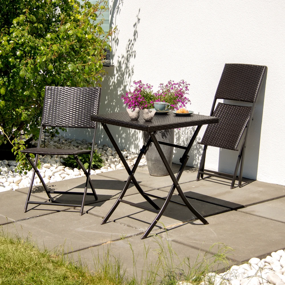 Lauko baldų komplektas Technoratango sodo baldų komplektas Orlean juodas PATIO