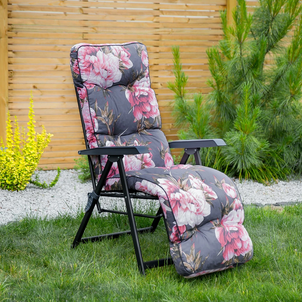 Lena Plus Juodas Edition A098-01IB PATIO sodo fotelis su kėdute