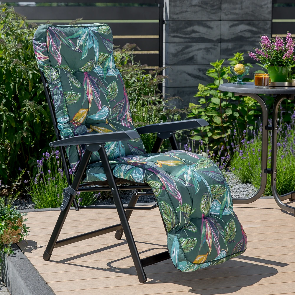 Lena Plus Juodas Edition G058-02PB PATIO sodo fotelis su atrama kojoms