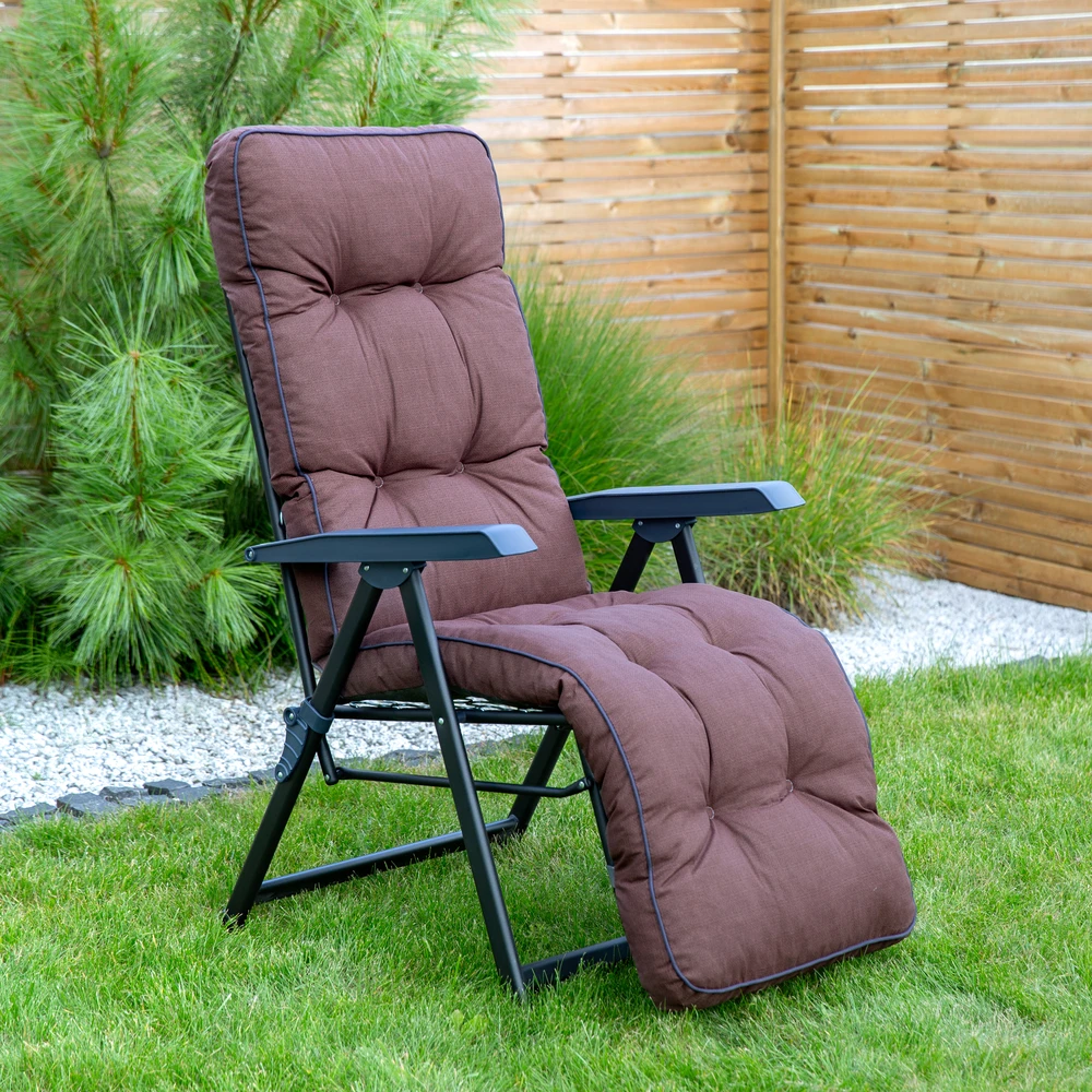 Lena Plus Juodas Edition H047-04PB PATIO sodo fotelis su atrama kojoms