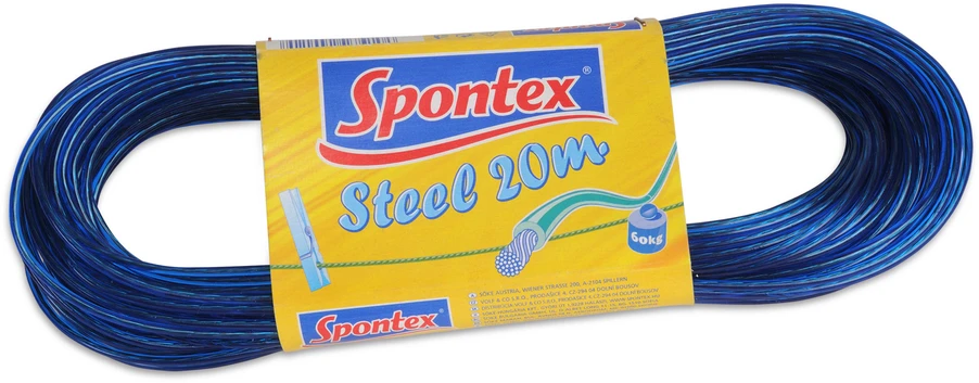 Džiovyklė Skalbinių virvė Spontex Steel, 20 m