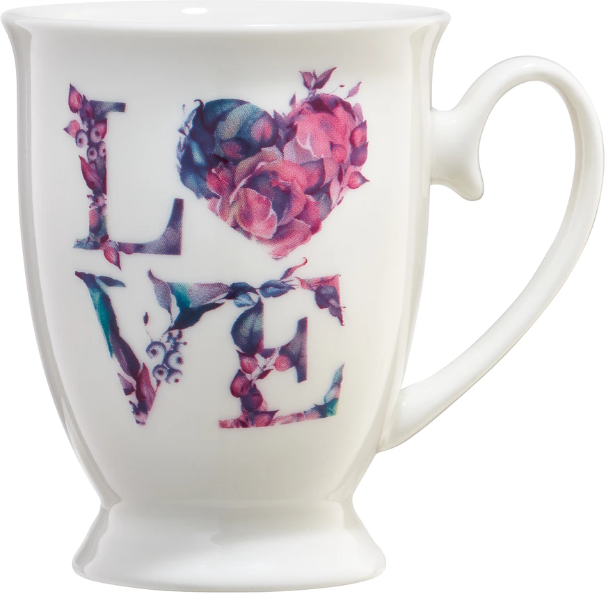 Love Letters puodelis su gėlių užrašu 300 ml AMBITION