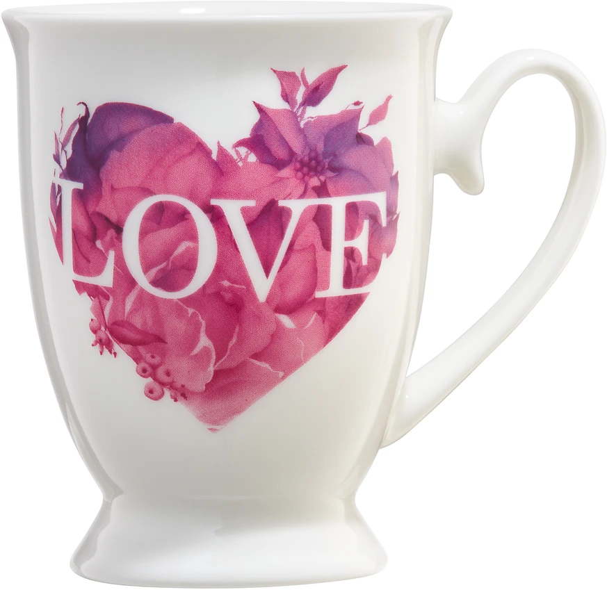 Love Letters Rožinė Heart puodelis 300 ml AMBITION