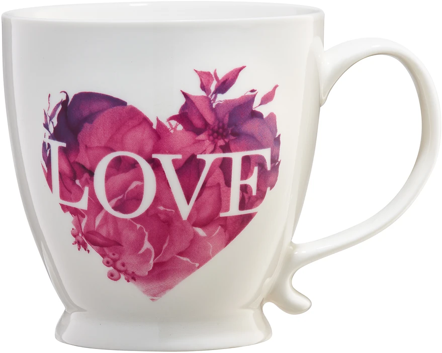 Love Letters Rožinė Heart Puodelis ant pėdos 400 ml AMBITION