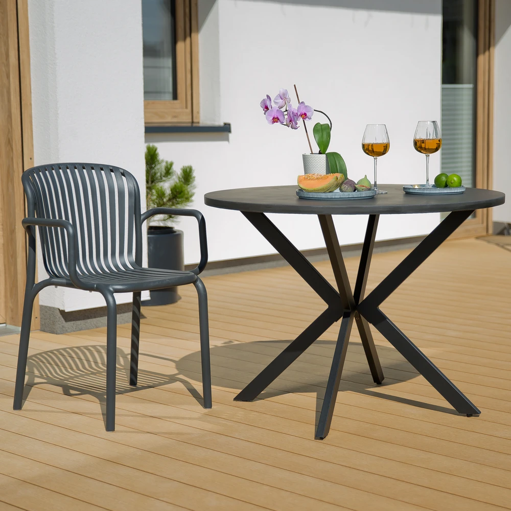 Lukka sodo stalas 100 cm antracitinis PATIO