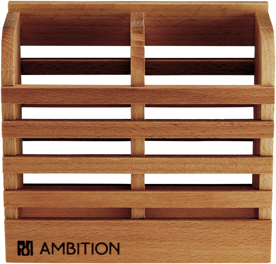 Medinis virtuvės organizatorius Natural 2 skyrių 16 x 7 x 14 cm AMBITION