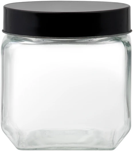 Milos kvadratinis laikymo indelis 900 ml juodas DOMOTTI