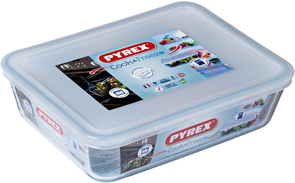 Kepkite ir orkaitėje atsparų patiekalą Šaldymas su dangteliu 22 x 17 cm 1,5 l PYREX