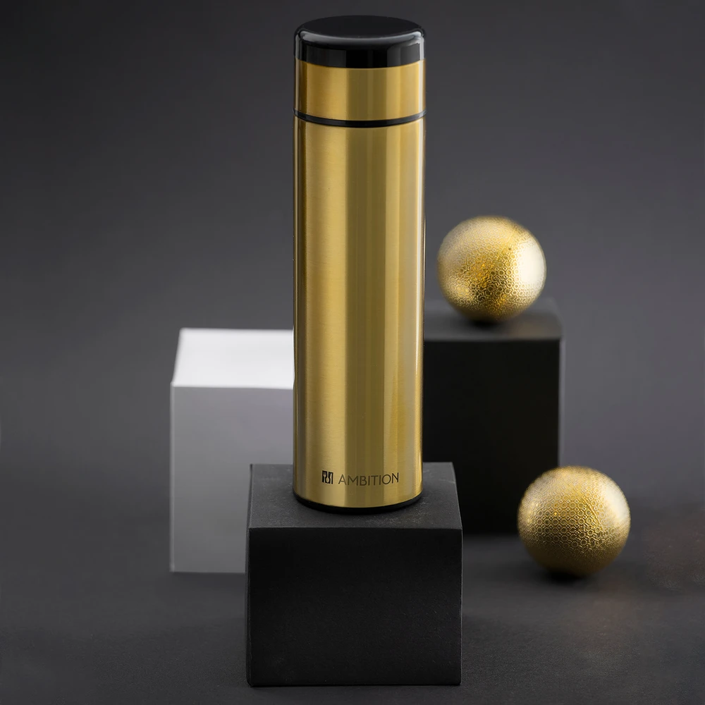 Nerūdijančio plieno termo butelis Indi 420 ml aukso AMBITION
