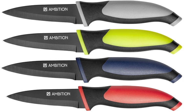 Nóż obierak Base 9 cm AMBITION Spalvų miksas