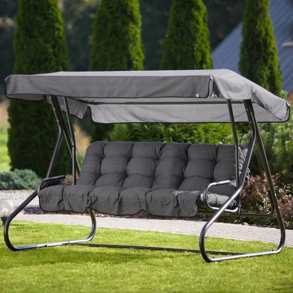 Patio Parma / Milano sodo sūpynių pagalvėlių komplektas su stogeliu, 170 cm, pilkos spalvos
