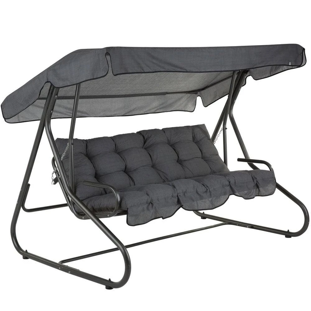 Patio Parma / Milano sodo sūpynių pagalvėlių komplektas su stogeliu, 170 cm, pilkos spalvos
