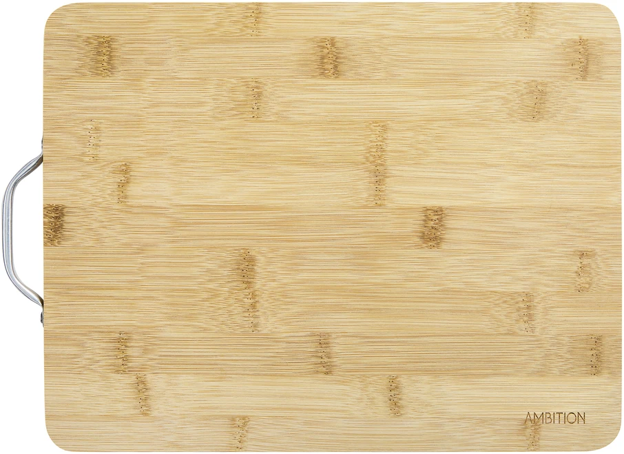 Paloma Bamboo pjaustymo lenta 31 x 24 x 1,5 cm stačiakampė su metaline rankena AMBITION