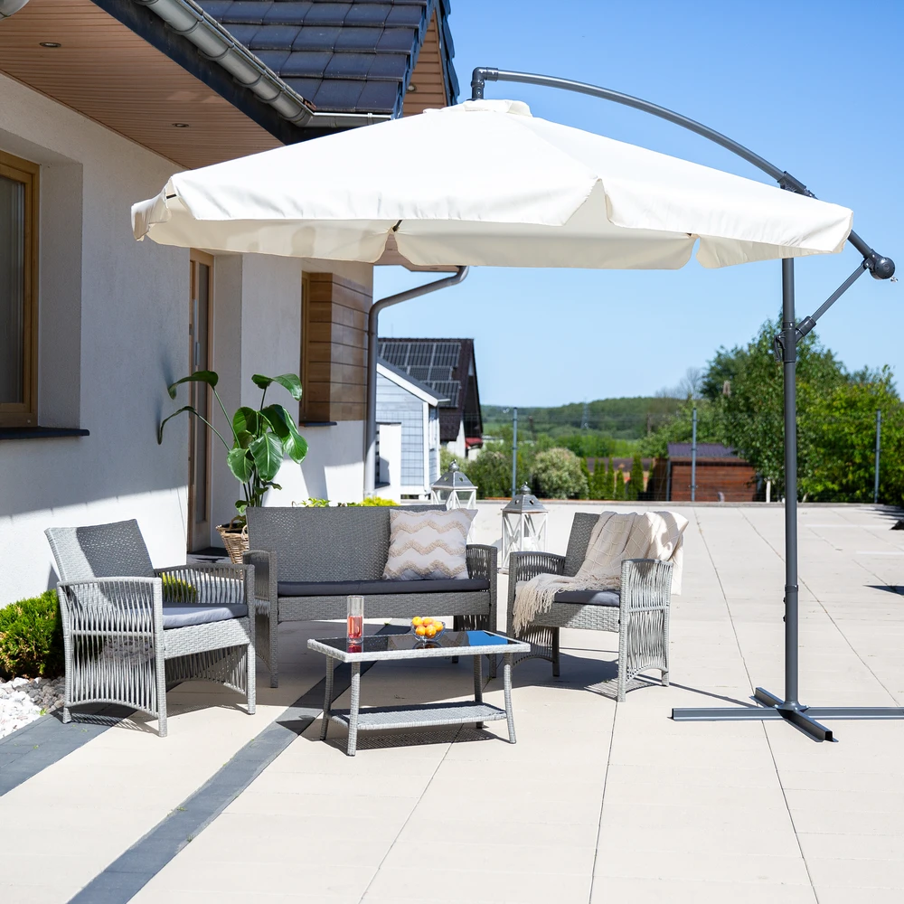 Sodo skėtis su pagrindu 3 m ecru PATIO