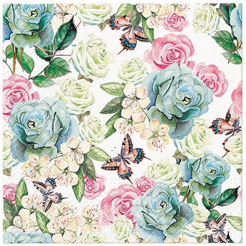 Mondex Paw Powder Garden popierinės servetėlės 33 x 33 cm 20 vnt
