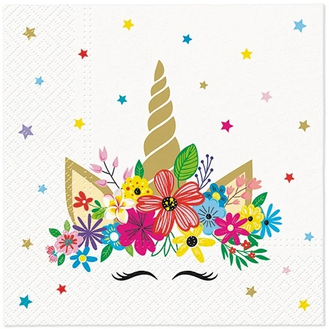 Paw Unicorn Party Popierinės servetėlės 33 x 33 cm 20 vnt