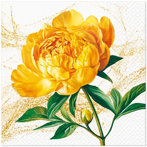 „Peony Blossom“ popierinės servetėlės, geltonojo bijūno spalvos, 33 x 33 cm, 20 vnt., PAW