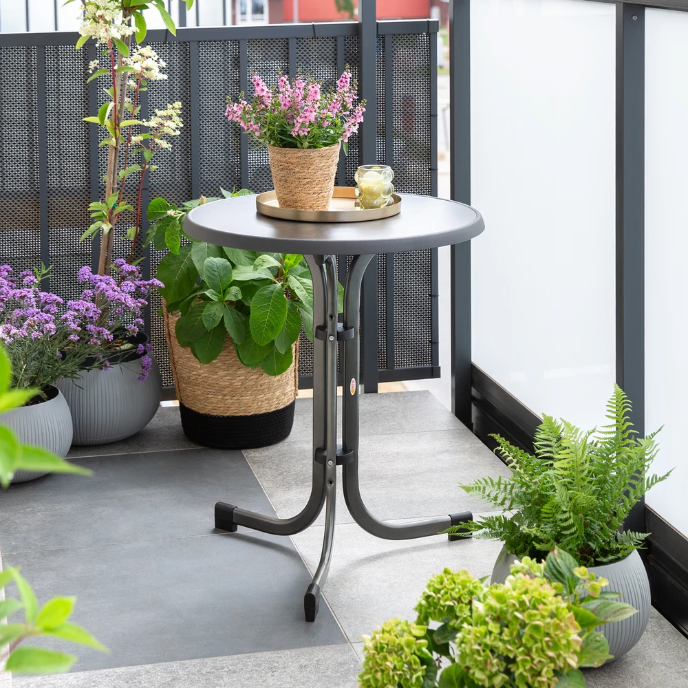 Pietūs ir sodo stalas Relax 60 cm pizarra / antracitas 3 kojų PATIO