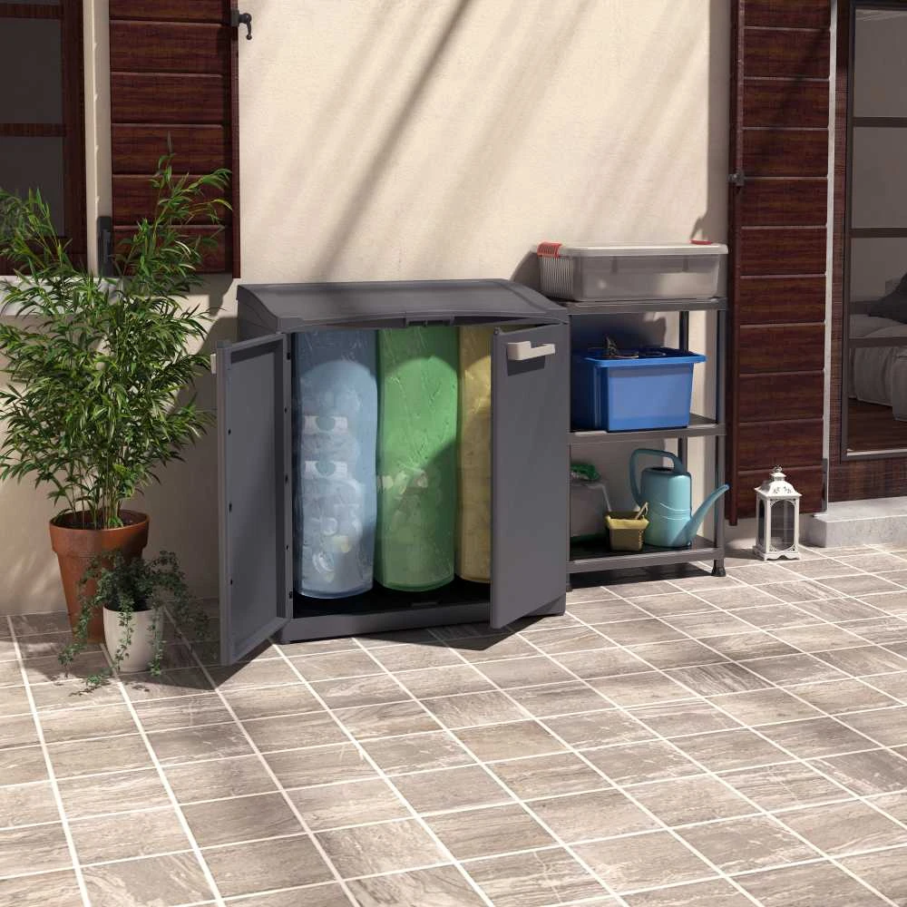 Keter Šiukšlių rūšiavimo spintelė Moby Compact Recycling System, pilka