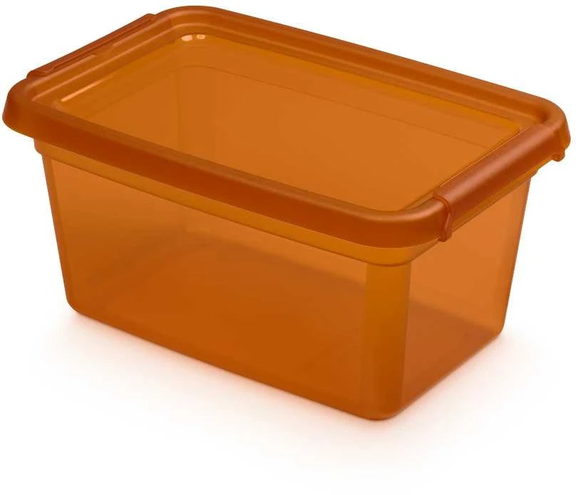 Orplast „Basestore“ indas su dangteliu ir spaustukais, 19x28x9 cm, 3 l gintaro spalvos