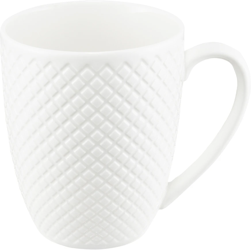 Porcelianinis puodelis su tinkleliu, 390 ml, baltas, AMBITION