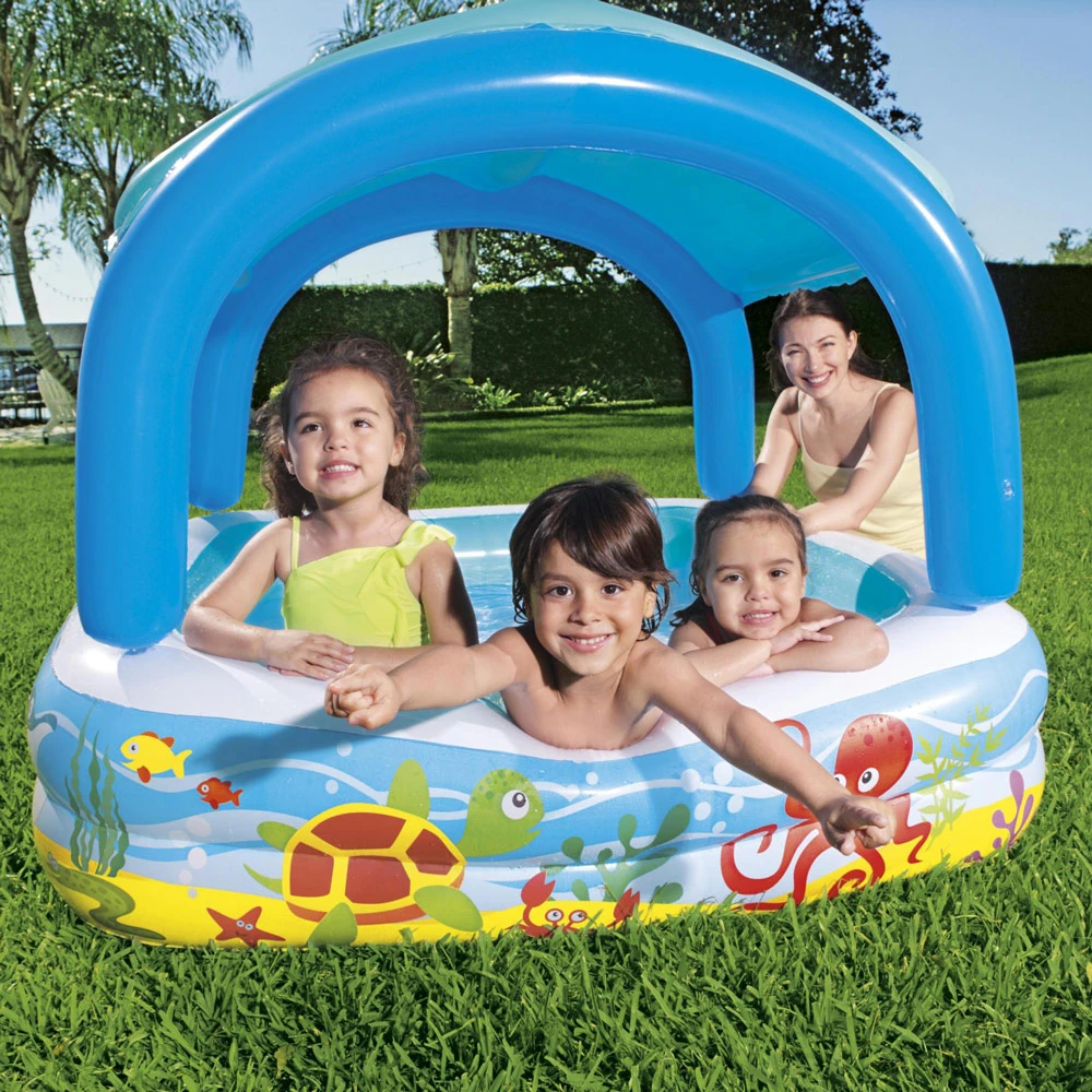 Bestway pripučiamas baseinas su stogeliu, 140x140x114 cm