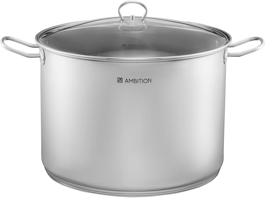 Puodo viršus ze arklidės, juodintas su kabančiu plienu, 38 cm, 30 l, AMBITION