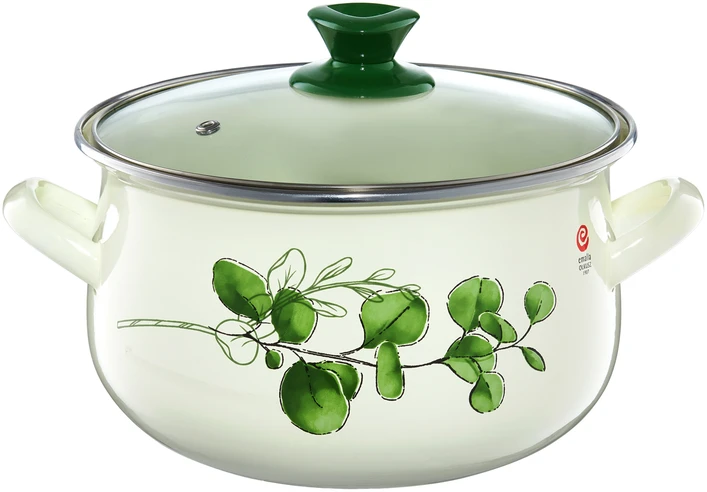 Puodas emaliowany Eukaliptus 2,2 l EMALIA OLKUSZ