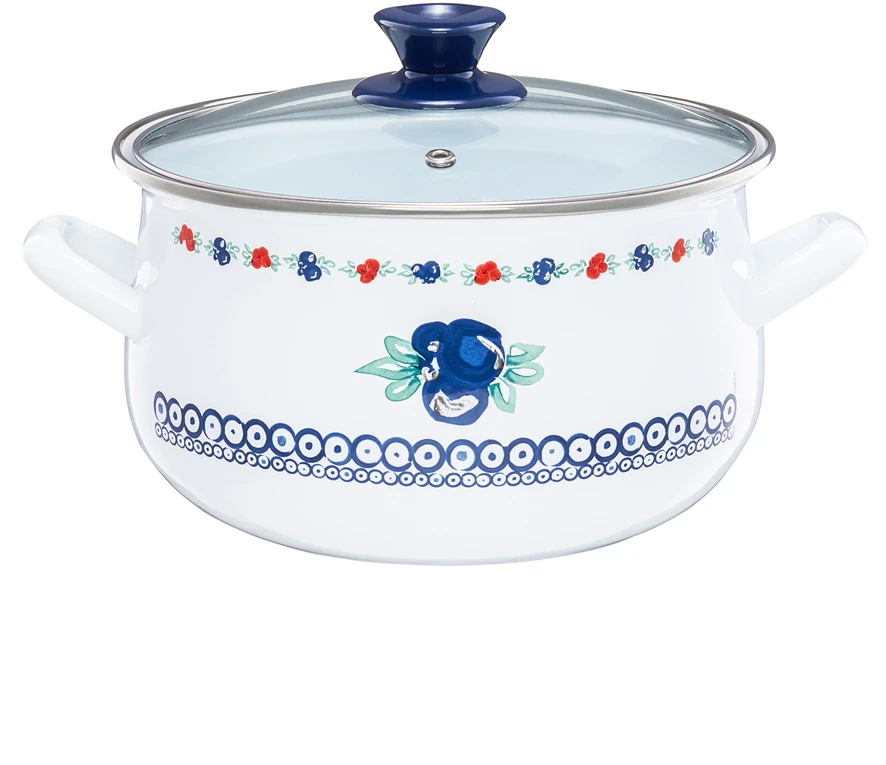 Puodas emaliowany su dangteliu Kalina 20 cm 3,8 l EMALIA OLKUSZ