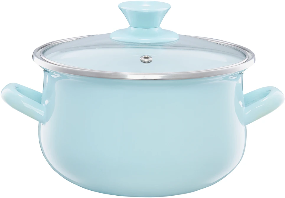 Emaliuotas puodas su dangteliu Pyza mint 22 cm 5 l EMALIA OLKUSZ
