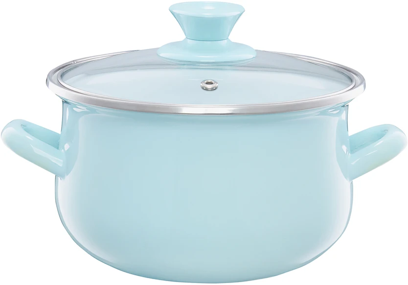Emaliuotas puodas su dangteliu Pyza mint 18 cm 2,9 l EMALIA OLKUSZ